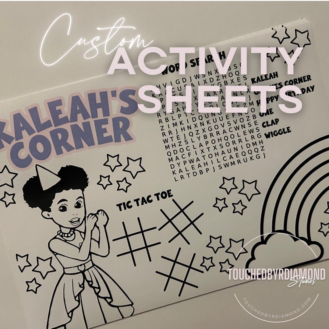 Custom Birthday Activity Sheets, Placement Activity Sheet - Digital ...