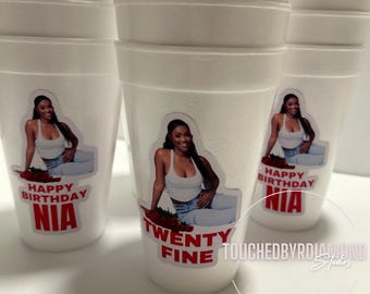 Custom Foam Party Cups - Photo Personalized, 16oz (24 Pack)