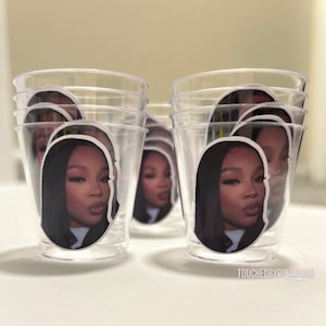Personalized Plastic Shot Cups - Custom Photo or Text, Set of 24