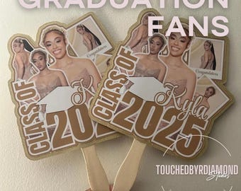 Personalized Graduation Picture Fans - Set of 6
