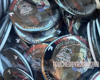 Custom Memorial Button Pins with Photo | Funeral Keepsake | Celebration of Life