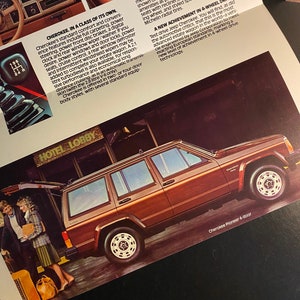 JEEP Cherokee Classic Car Brochure, Jeep Vintage Car Folder,  Jeep Classic Car Brochure