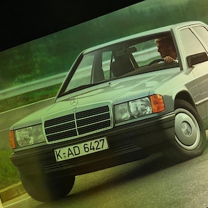 Mercedes Benz 190 D Car Brochure – Vintage Classic Car Folder – Rare Collectible Automotive Literature for Enthusiasts & Collectors