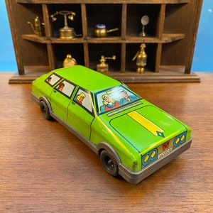 Tin Toy Car, Retro 1980s Turkish Tin Toy, Gürel Tin Toy Car