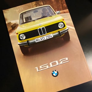 Classic Car BMW 1502 Brochure – Vintage BMW Folder – Rare Collectible Automotive Literature for BMW Enthusiasts