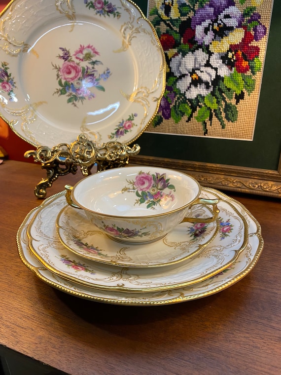 Porcelana pintada a mano Porcelana Rosenthal Diplomatico de Sanssouci Juego de cena de marfil Etsy Mexico