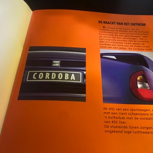 Seat Cordoba Classic Car Brochure, Vintage Car Folder, Classic Car Brochure