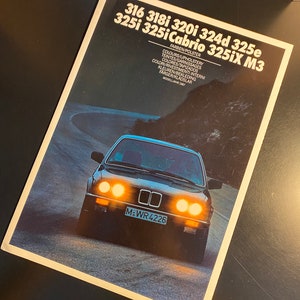 BMW Classic Car Brochure, Vintage Car Folder,  BMW M3 Classic Car Brochure