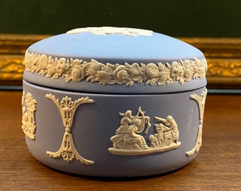 Wedgwood Jasperware Lidded Box, Jewelry Box with Lid, First Quality, Excellent Condition