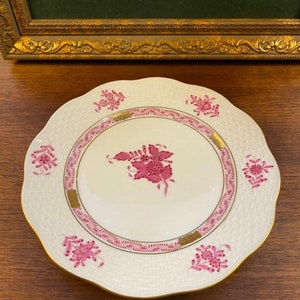 Handpainted Herend Porcelain Apponyi - Porcelain Cake Serving Plate, Vintage Herend China, First Quality, Collectible Hungarian Porcelain