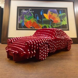 Handmade Porsche 911 Car Silhouette, Diecast Approximately 1/18 Scale, Parametric Car, Hand Signed Art Sculpture,