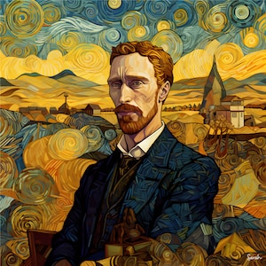 Retrato de Van Gogh, impresión en lienzo premium, arte moderno