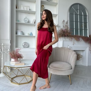Natural Silk Nightgown Sleep Dress Pajamas For Women Nightie 100 Mulberry Silk Chemise Gift For Wife Girlfriend Christmas Birthday Present