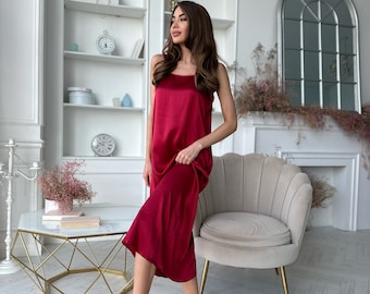 Natural Silk Nightgown Sleep Dress Pajamas For Women Nightie 100 Mulberry Silk Chemise Gift For Wife Girlfriend Christmas Birthday Present