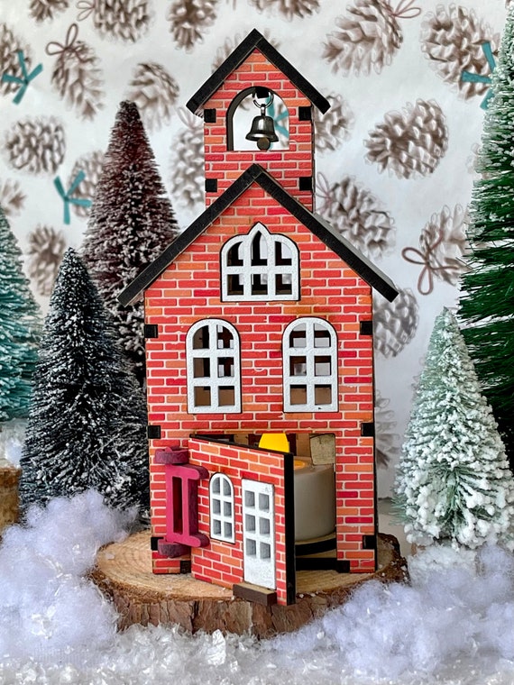Schoolhouse christmas ornament Clearance