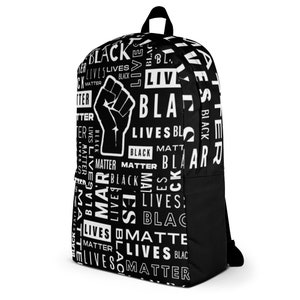 Black lives matters  Print Trendy Backpack Black Lives Matter Minimalist Backpack, BLM - Etsy main image 3