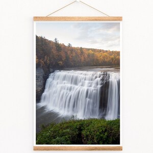 Autumn Waterfall Photography Print, Nature Wall Decor, Peaceful Landscape Artwork, Landscape Print for Home, Fine Art Nature Print