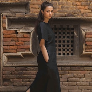 solid short sleeve maxi sheath dress Solid Color Sheath Dress With Deep V Neck And Short Sleeves In Polyester, Casual Maxi Long Dress