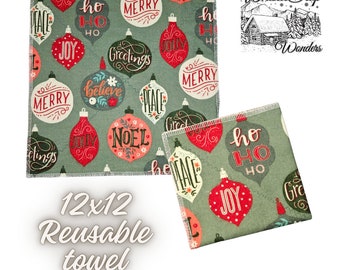 Reusable 'Paper' Towel - Mrs. Claus Baubles by Whistle Stop Wonders