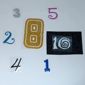 Iron-on patch | Custom numbers | Glitter | Gift | Birthday | Iron-on patch