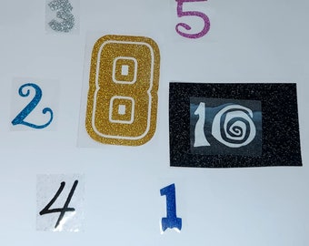 Iron-on image | Custom numbers | Glitter