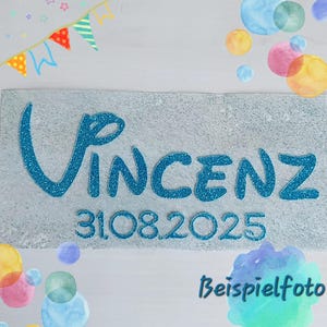 Bügelbild für Schultüten | Name und Datum | Glitzer | personalisiert | Geschenk Einschulung | Aufbügler