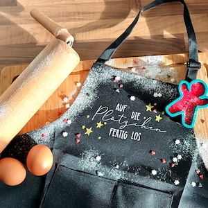 Iron-on patch | Ready, set, go | Stars | Christmas | Apron | Cooking | Baking | Gift | Santa Claus