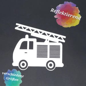 Bügelbild | reflektierendes Feuerwehrauto