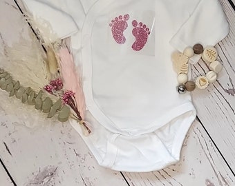 Bügelbild |Babyfüßchen Glitzer | persönliches Geschenk |