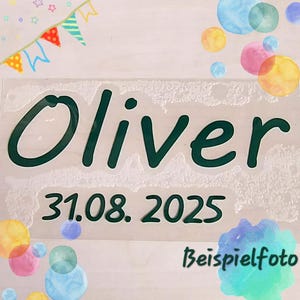 Bügelbild für Schultüten | Name und Datum | Glitzer | personalisiert | Geschenk Einschulung | Aufbügler