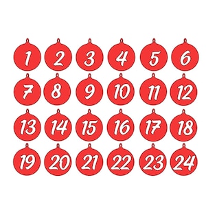 Iron-on image | Advent numbers | Christmas balls
