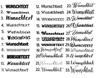 Bügelbild Wunschnamen/Text in Glitzer