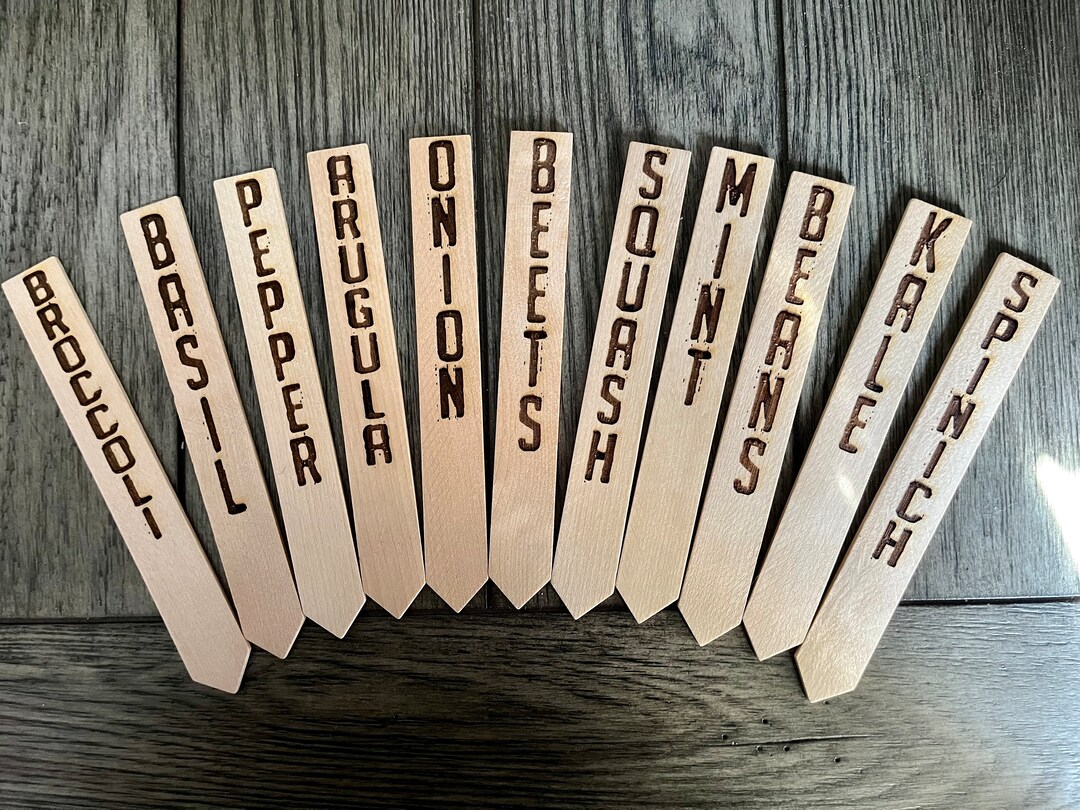 Maple Wood Garden Stakes Custom Garden Plant Markers for Etsy