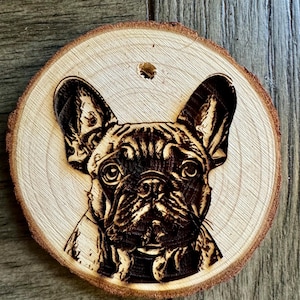 French Bulldog Ornament, Personalized Dog Ornament, Rustic Pet Keepsake, Christmas Dog Gift, Custom Frenchie Decor