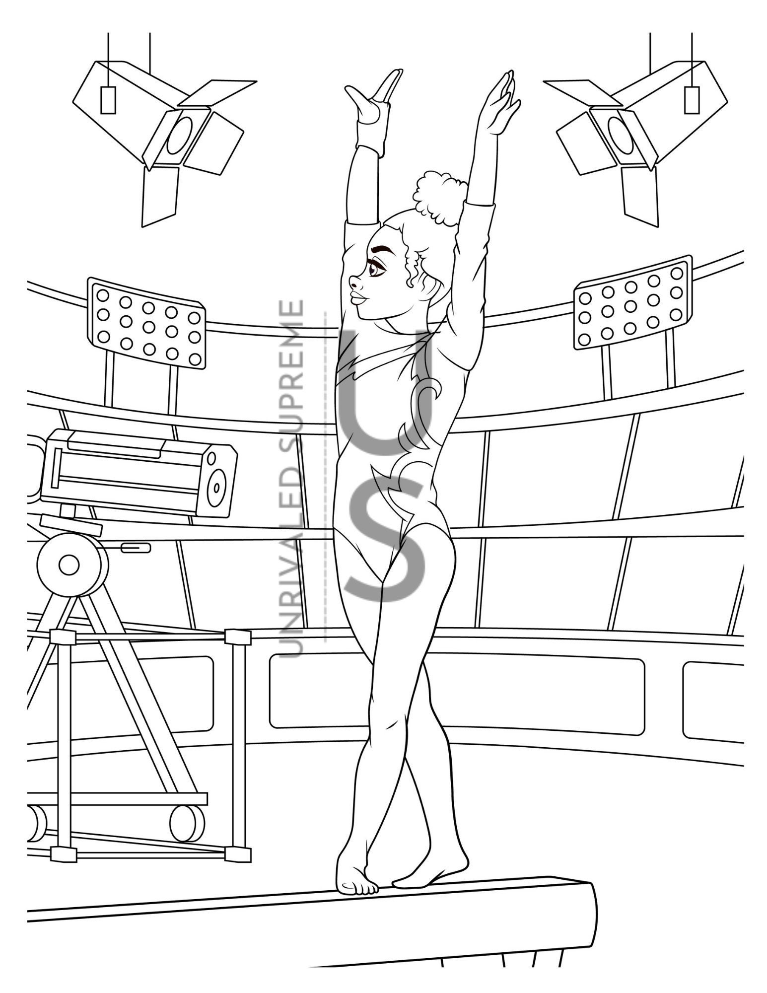 Coloriage Gymnastique Coloriage noir Coloriage femme noire Page de  coloriage pour enfants Imprimer la page de coloriage Coloriage - Etsy France