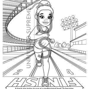 Printable Child Track Star Coloring Page | Kids Running Sports Activity Sheet | Fun Track and Field Coloring Book for Children