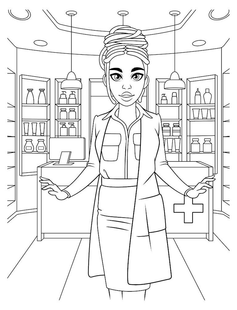 Pharmacy Coloring Pages Sketch Coloring Page