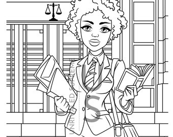 Lawyer Coloring Page | Kids Coloring Page | Kids Coloring Sheet | Adult Coloring Page | Printable Activity | Print Coloring