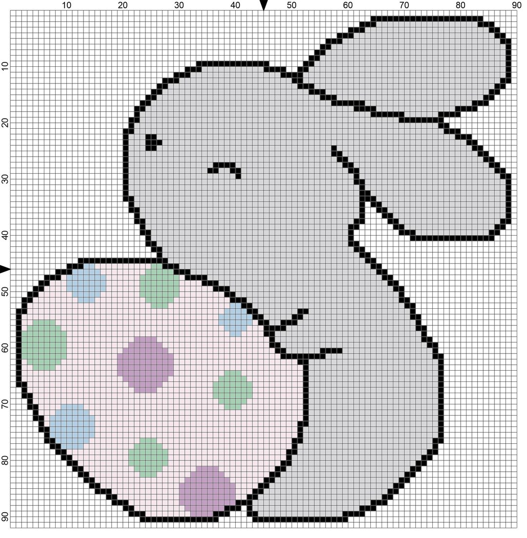 Easter Egg Bunny Printable Cross Stitch Pattern: Easter Crafts - Etsy