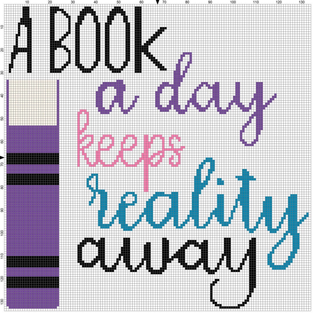 A Book A Day Cross Stitch Pattern: Printable Pattern, DIY Crafts - Etsy