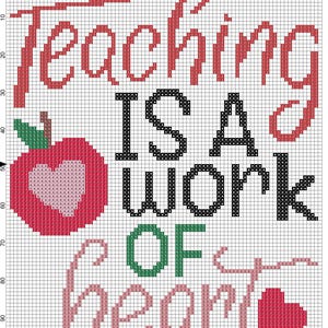 Herz gehäkelt Kreuzstichmuster: Geschenk für Lehrerin, DIY Nadelstich