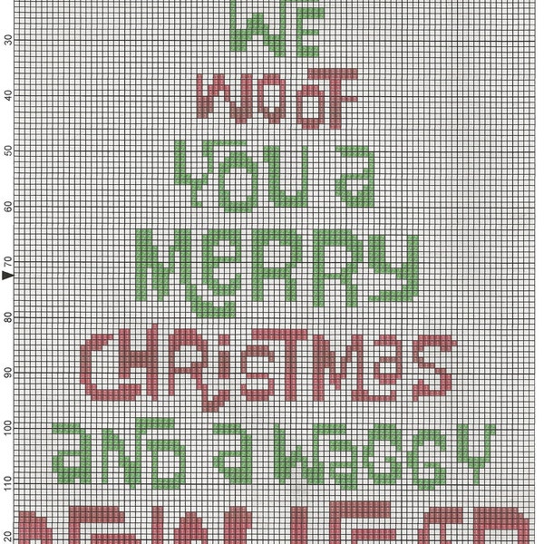 Woof Christmas Tree Cross Stitch Pattern