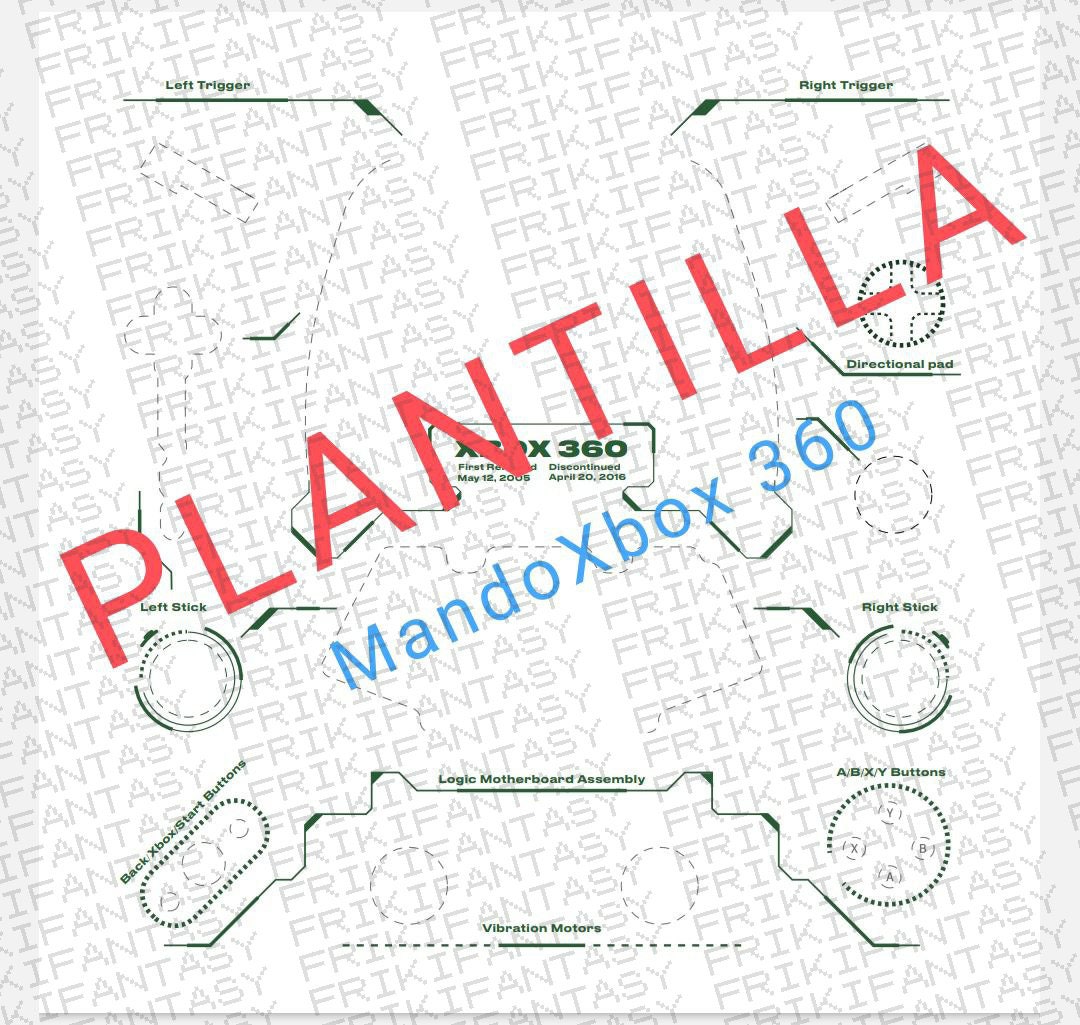 Xbox 360 Controller Disassemble Layout Template PDF Format Etsy