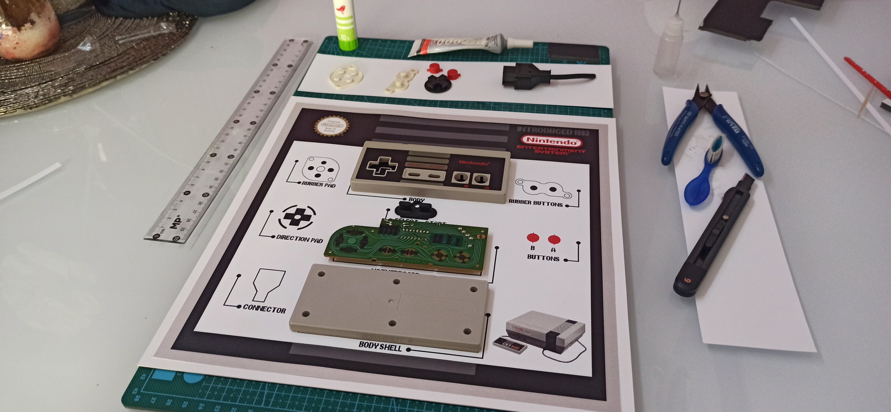 Interview Nes Layout Download NES Controller Disassemble Layout Template PDF Format - Etsy