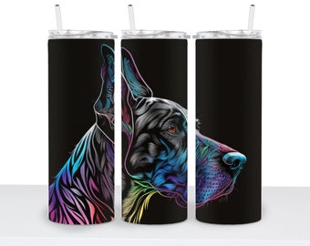 Great Dane with Cropped Ears 20 oz tumbler