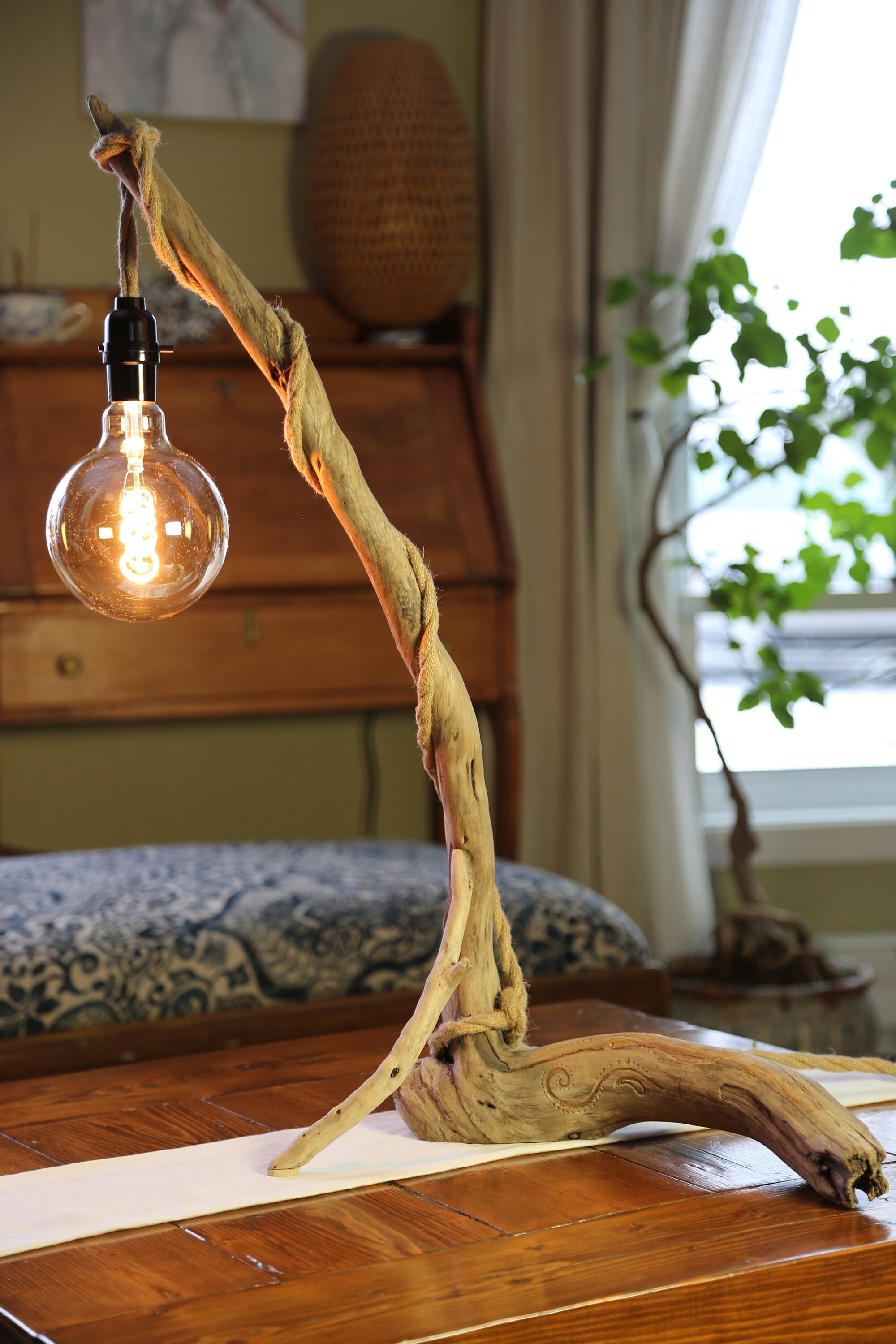 Lampadaire LED plissé en bois massif nordique, lampe sur pied