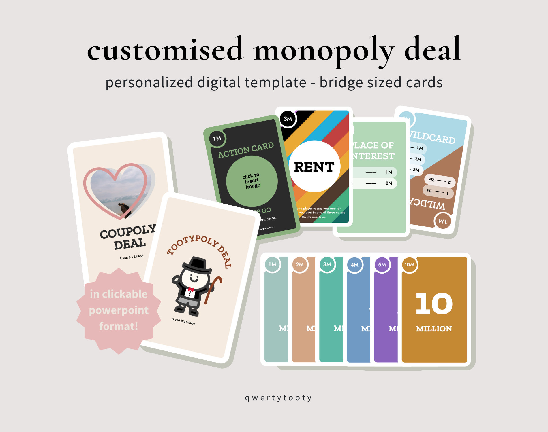 Custom MEGA Monopoly Template Online Editor Jettemplate Download Bonus  Graphics Editable Ready to Print Idea 