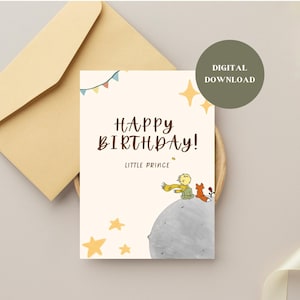 Carte d'anniversaire imprimable, Le Petit Prince