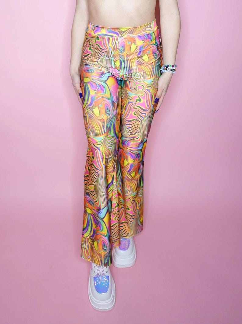 Swirls Rave Pattern Psychedelic Swirl Rave Set – Handmade Halter Top and Bell Bottoms - Etsy