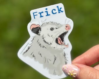 Sticker Frick Opossum: vinyl dieren in het wild kunst voor laptop, planner